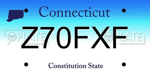 Z70FXF Connecticut License Plate