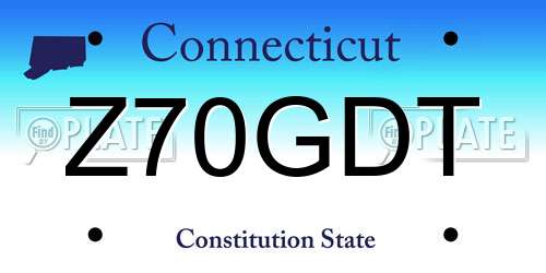 Z70GDT Connecticut License Plate