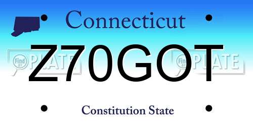 Z70GOT Connecticut License Plate