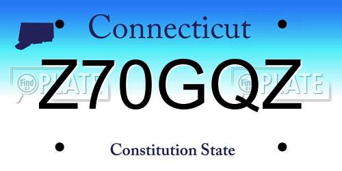 Z70GQZ Connecticut License Plate