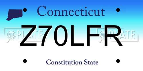 Z70LFR Connecticut License Plate