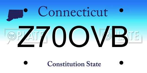 Z70OVB Connecticut License Plate
