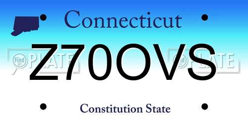 Z70OVS Connecticut License Plate