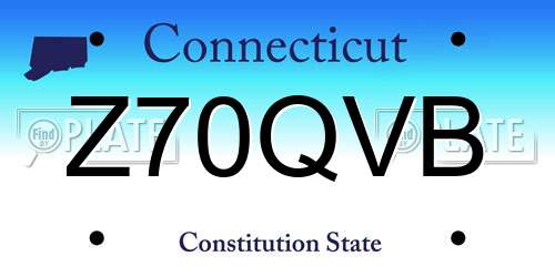 Z70QVB Connecticut License Plate