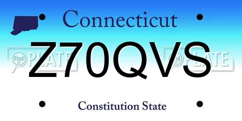 Z70QVS Connecticut License Plate