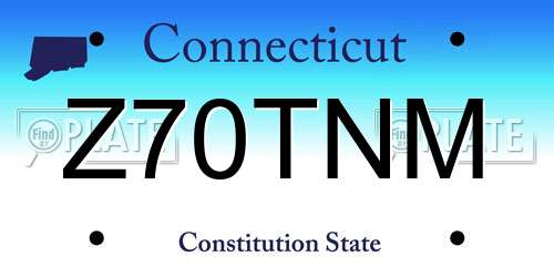 Z70TNM Connecticut License Plate