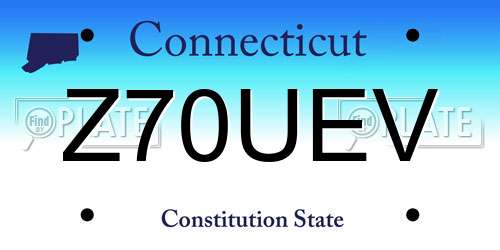Z70UEV Connecticut License Plate