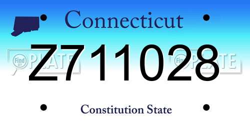 Z711028 Connecticut License Plate