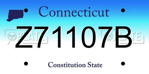 Z71107B Connecticut License Plate