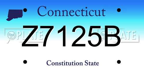 Z7125B Connecticut License Plate