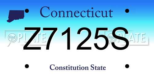 Z7125S Connecticut License Plate