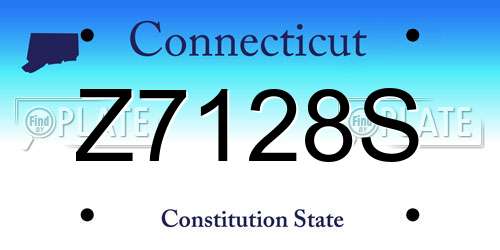 Z7128S Connecticut License Plate