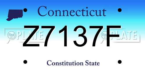 Z7137F Connecticut License Plate