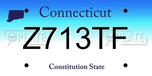 Z713TF Connecticut License Plate