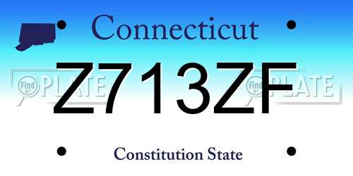 Z713ZF Connecticut License Plate