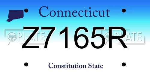Z7165R Connecticut License Plate
