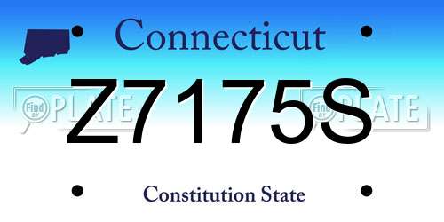 Z7175S Connecticut License Plate
