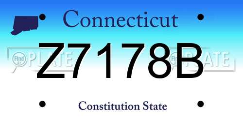 Z7178B Connecticut License Plate