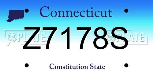 Z7178S Connecticut License Plate
