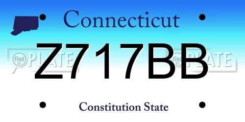 Z717BB Connecticut License Plate