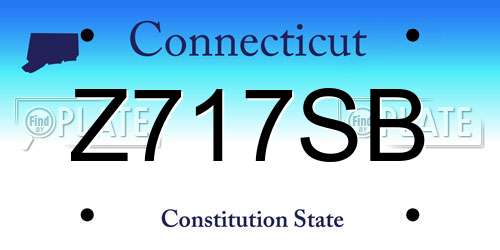 Z717SB Connecticut License Plate