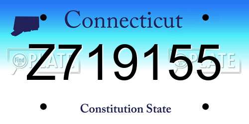 Z719155 Connecticut License Plate