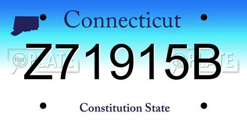 Z71915B Connecticut License Plate