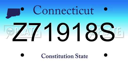 Z71918S Connecticut License Plate