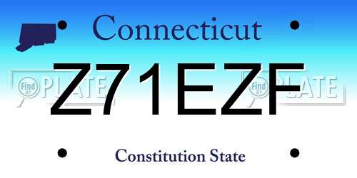 Z71EZF Connecticut License Plate