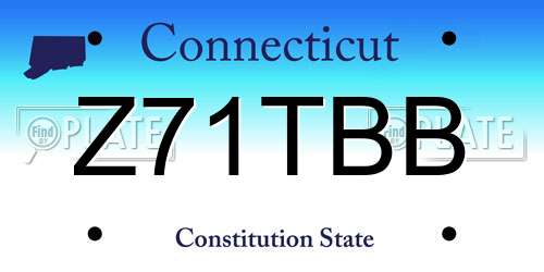 Z71TBB Connecticut License Plate