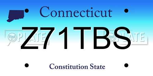 Z71TBS Connecticut License Plate