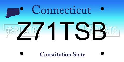 Z71TSB Connecticut License Plate