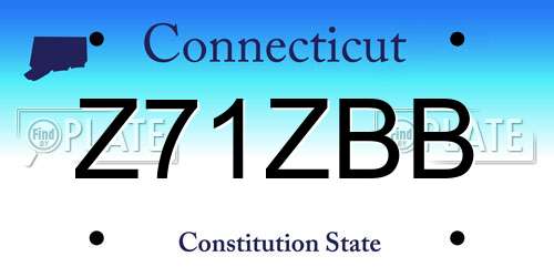 Z71ZBB Connecticut License Plate