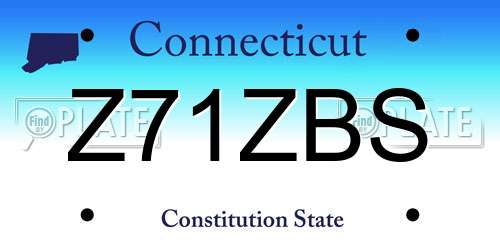 Z71ZBS Connecticut License Plate