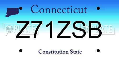 Z71ZSB Connecticut License Plate