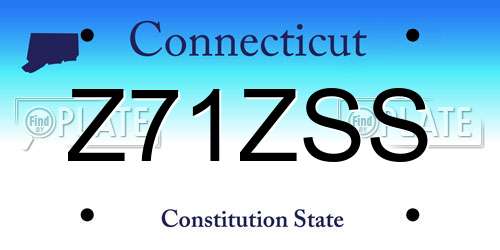 Z71ZSS Connecticut License Plate