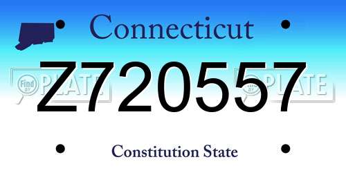 Z720557 Connecticut License Plate