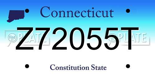 Z72055T Connecticut License Plate