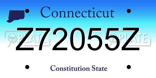 Z72055Z Connecticut License Plate