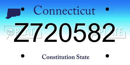 Z720582 Connecticut License Plate