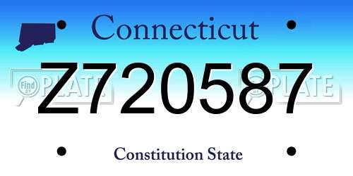 Z720587 Connecticut License Plate