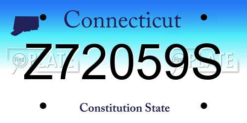 Z72059S Connecticut License Plate