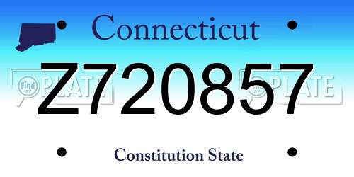 Z720857 Connecticut License Plate