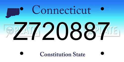 Z720887 Connecticut License Plate