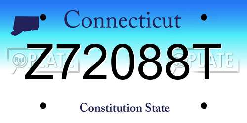 Z72088T Connecticut License Plate