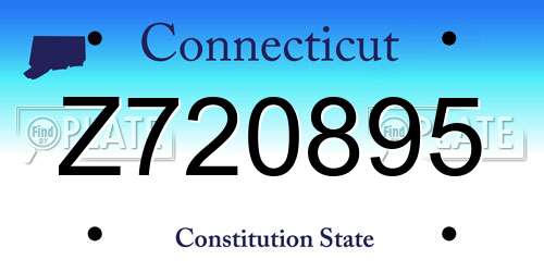Z720895 Connecticut License Plate