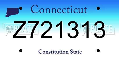 Z721313 Connecticut License Plate