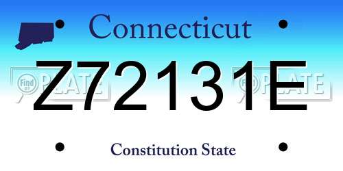 Z72131E Connecticut License Plate