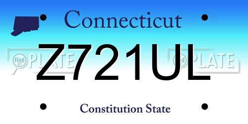 Z721UL Connecticut License Plate