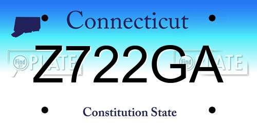 Z722GA Connecticut License Plate